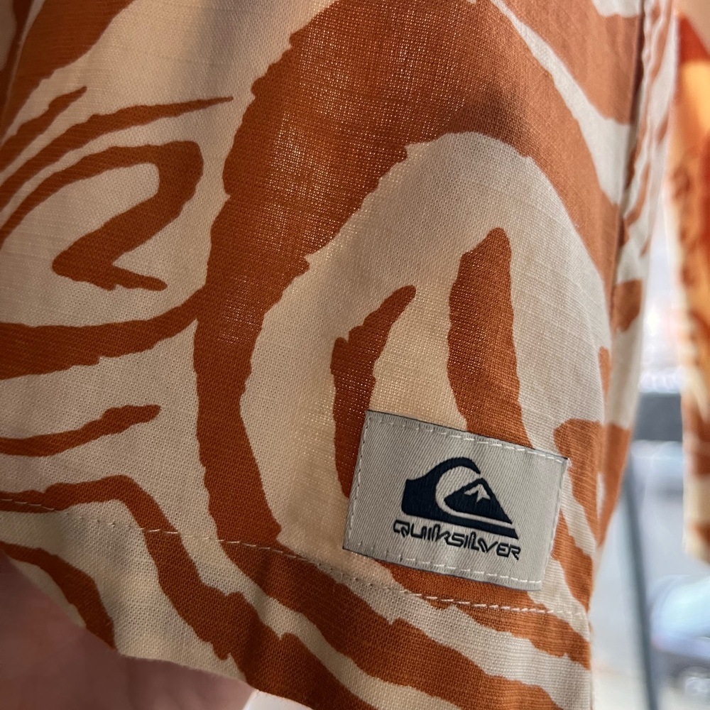 Quiksilver Destination Trip Long Sleeve Shirt Clay Zebradelia Womens XS - Picture 4 of 7